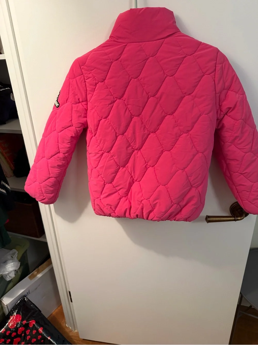 Juicy Couture Girls M 10/12 Hot Pink Quilted Puffer Jacket Y2K
